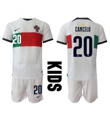 Portugal Joao Cancelo #20 Replika Babytøj Udebanesæt Børn VM 2022 Kortærmet (+ Korte bukser)